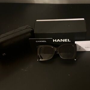 CHANEL Black and Gold Sunglasses